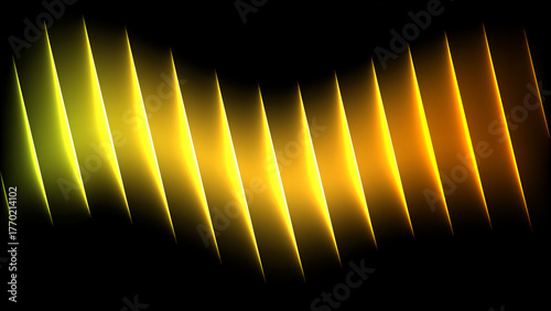 黒背景とカラフルな蛇腹状の光