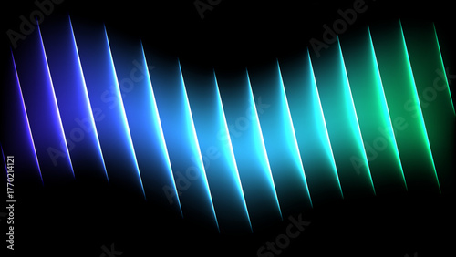黒背景とカラフルな蛇腹状の光