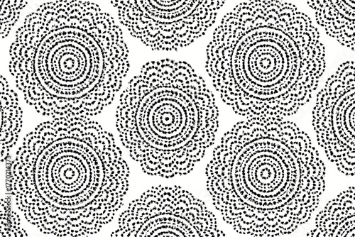 Rhythmic texture vector rings lace concentric design seamless ornamental refined illustration