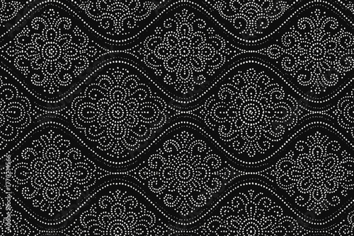 Patterns dots formed ornamental dotlace wavy design style circles illustration vector arranged