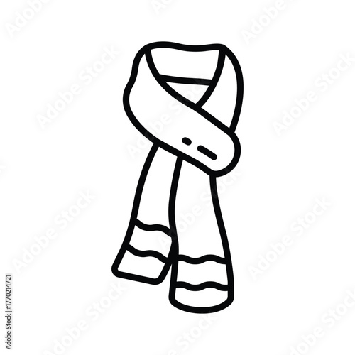 Warm winter scarf in festive Christmas, ready to use premium vector
