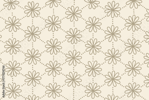 Floral vector dotted composed botanical flower mesh creating elegant linked illustration lines