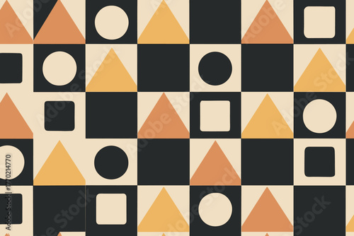 Linear sequences vector illustration structured harmony geometric squares alternating seamless abstract pattern