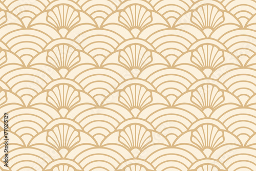 Geometric waves wave forming illustration composed natural vector symmetry soft arcs seashell