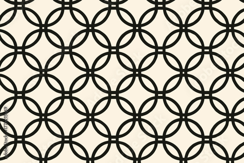 Vector pattern forming seamless tiling illustration circles rhythmic geometric woven together