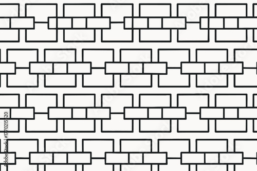 Vector geometric brickchain links like illustration brick seamless joined composition rhythm