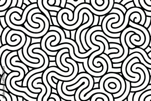 Geometric that symmetrically vector maze circular forming loops endless illustration interlocking overlapping