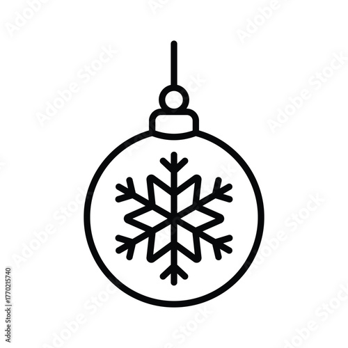 A well designed line style icon of decorative bauble