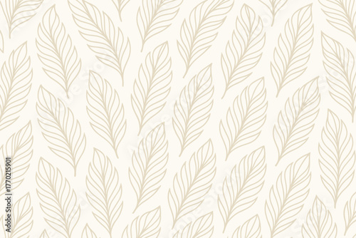 Seamless elegant elegance sense softly symmetrically curving illustration feather evoking vector pattern