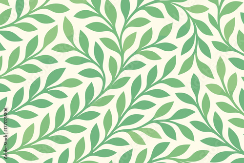 Natural tones continuous curved vector leaf seamless illustration leaves pattern lines featuring