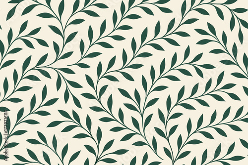 Surface decorative vector gentle seamless across arcs elegant trail pattern leafy illustration