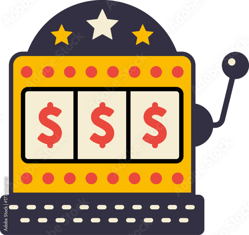 Casino jackpot Slot machine. Jackpot poker 777 slot machine icons. Gambling fortune vector concept. Illustration of game machine, gaming casino, one arm bandit. Lucky icons set.