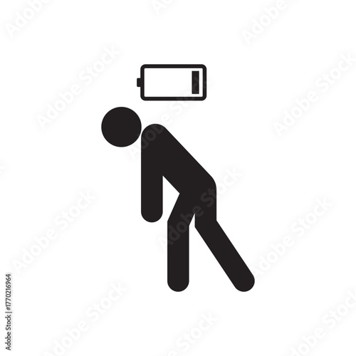 Tired person icon vector template, Fatigue sign symbol