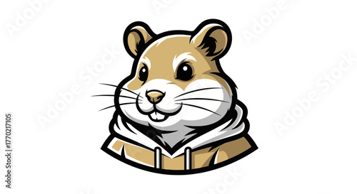 Charming Hamster Mascot in Hoodie - A Blend of Cuteness and Style.