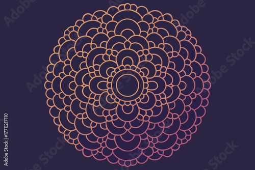 Vector circles flow ornamental concentric connected lighting illumination circlelace illustration network gradient