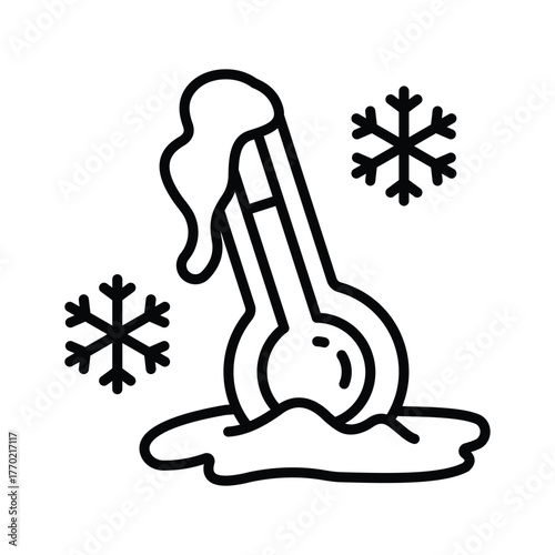 Take a look at this amazing line style icon of cold temperature