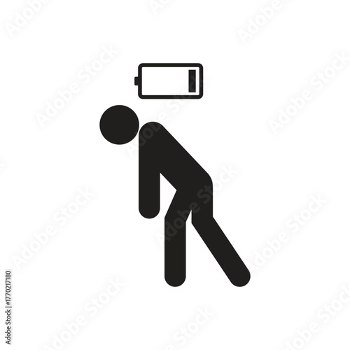 Tired person icon vector template, Fatigue sign symbol