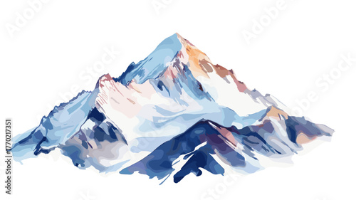 Aconcagua. Aconcagua hand drawn watercolor illustration