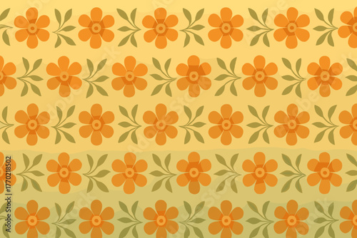 Gentle harmony blossoms fine vector gradients alternating stylized floral bands illustration along