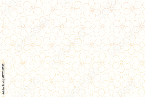 Smooth harmonious vector outlined illustration pattern parallel blossoms continuously floral forming