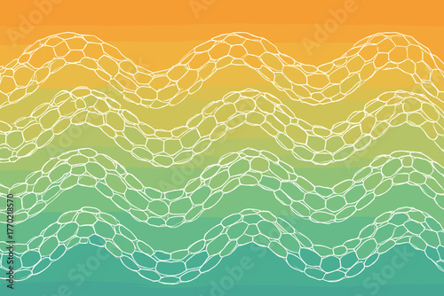 Gradient wave illustration rhythmic motion patterns connected pattern vector tone links geometric