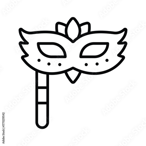 An editable icon of Party mask in trendy style, A beautiful party prop masquerade