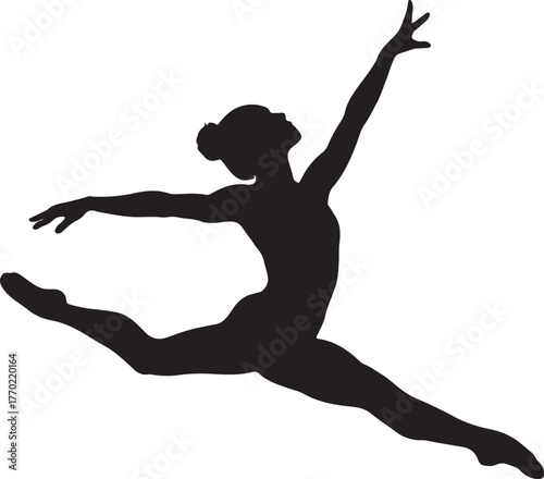 silhouette of a young woman dancing