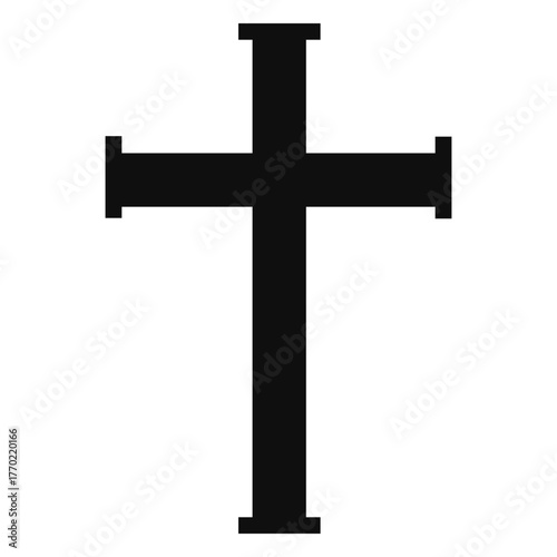 Vector image of a Christian cross silhouette in various styles. Concept of Orthodoxy and faith. Element for your design.