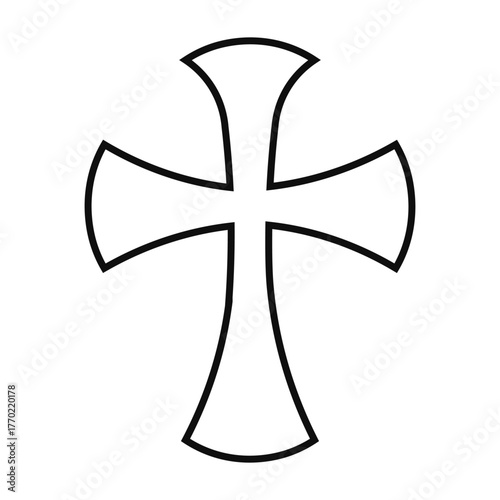 Vector image of a Christian cross silhouette in various styles. Concept of Orthodoxy and faith. Element for your design.