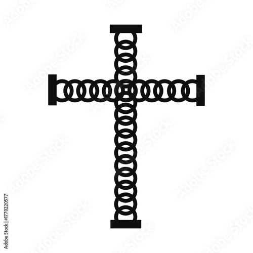 Vector image of a Christian cross silhouette in various styles. Concept of Orthodoxy and faith. Element for your design.