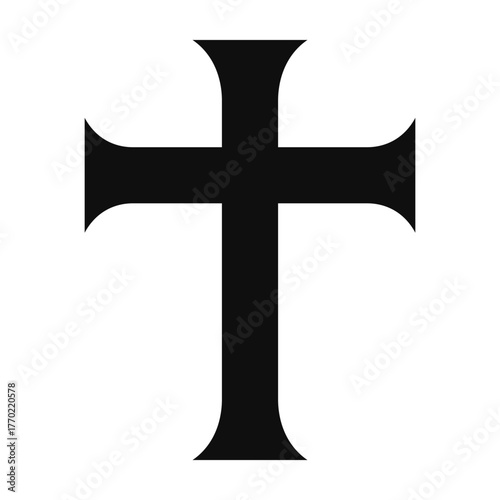 Vector image of a Christian cross silhouette in various styles. Concept of Orthodoxy and faith. Element for your design.