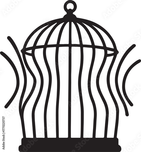 vector illustration of a bird cage