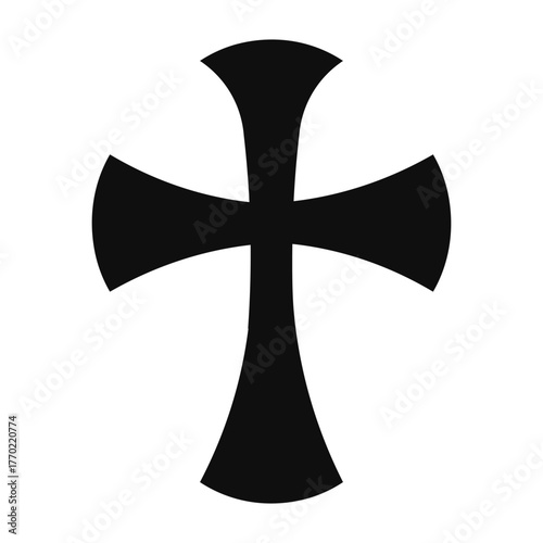 Vector image of a Christian cross silhouette in various styles. Concept of Orthodoxy and faith. Element for your design.