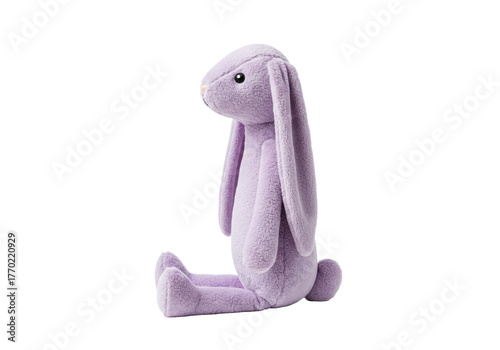 Isolated lavender bunny rabbit plush toy, Easter bunny toy, soft plush animal, cute, giftable