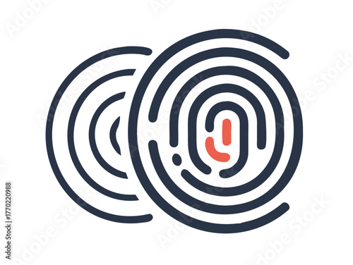 Fingerprint Icon - Editable Stroke. layered illustration
