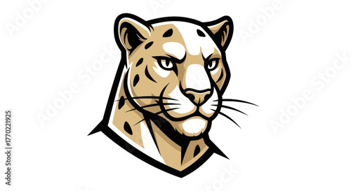 Detailed illustration of a jaguar head with intense gaze.