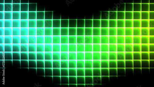 黒背景とカラフルなホログラム