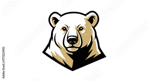 Detailed Vector Illustration of a Polar Bear Head.
