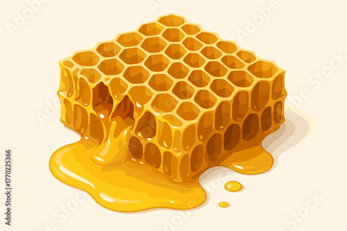 Shading realistic delight vector out broken oozing reflections piece detail honeycomb illustration