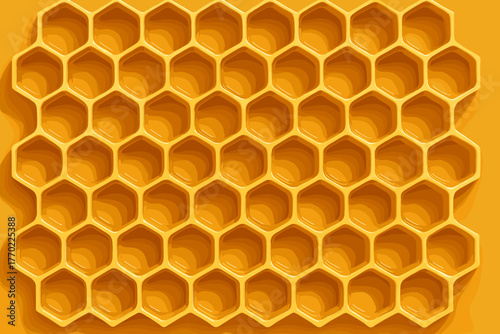 Consistent dimensionality hexagonal illustration symmetry honeycomb sheet vector shadows natural enhancing