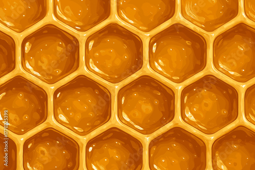 Honeycomb details gloss detailed fine vector extreme realistic illustration cells texture