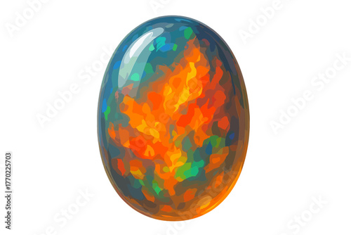 Play illustration finish textures opal vector inside smooth bright fiery cabochon