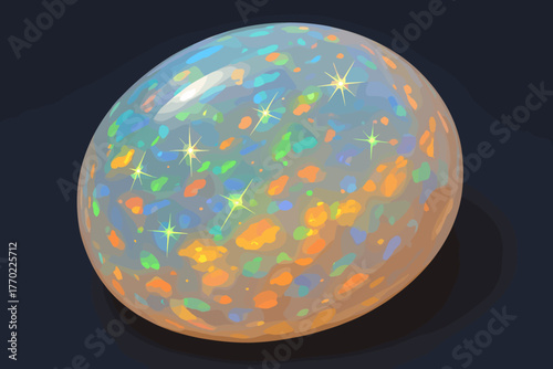 Radiant internal scattered surface illustration realistic opal sparkles s glow vector across