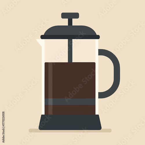 vector illustration of a french press coffee