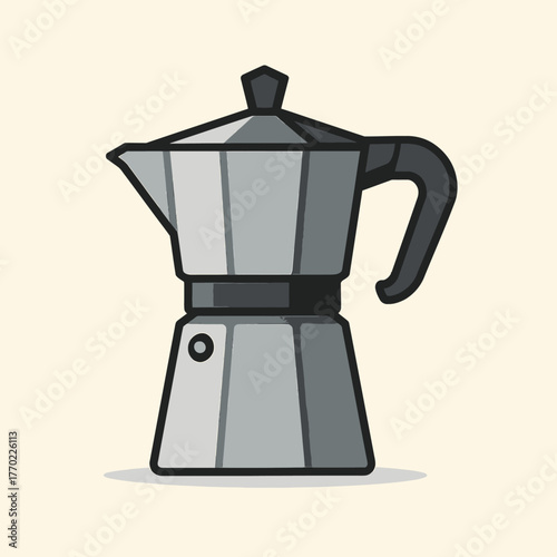 vector illustration of a moka pot coffee