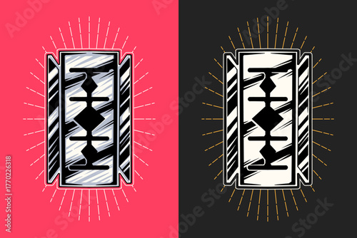 Barber Razor Blade Vector illustration. Barber Knife Vintage Design. Razor Blade Illustration Suitable for Barber Logo, Icon, Symbol