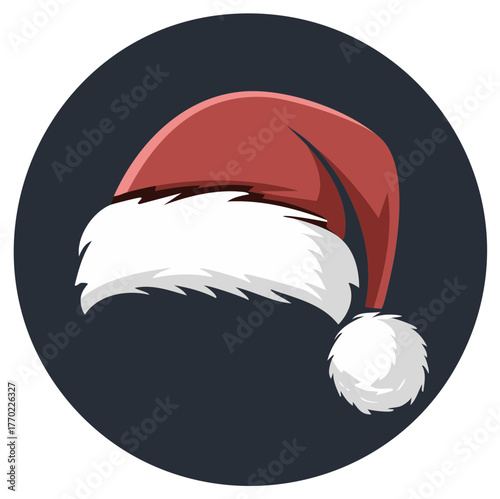 Christmas hat illustration vector graphic design on a dark blue background