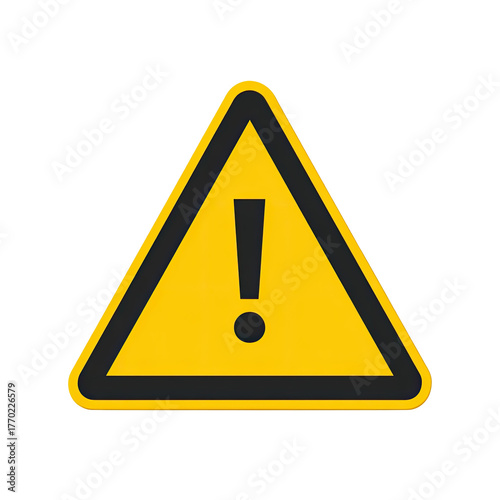 Yellow triangle warning sign with black border and exclamation point