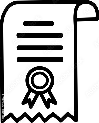 Certificate or diploma template icon. Vector graphics and not Artificial Intelligence, logo illustration. Replaceable vector design.