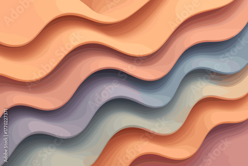 Folds dimension simple rounded tactile illustration harmony across clayfold vector diffused composition